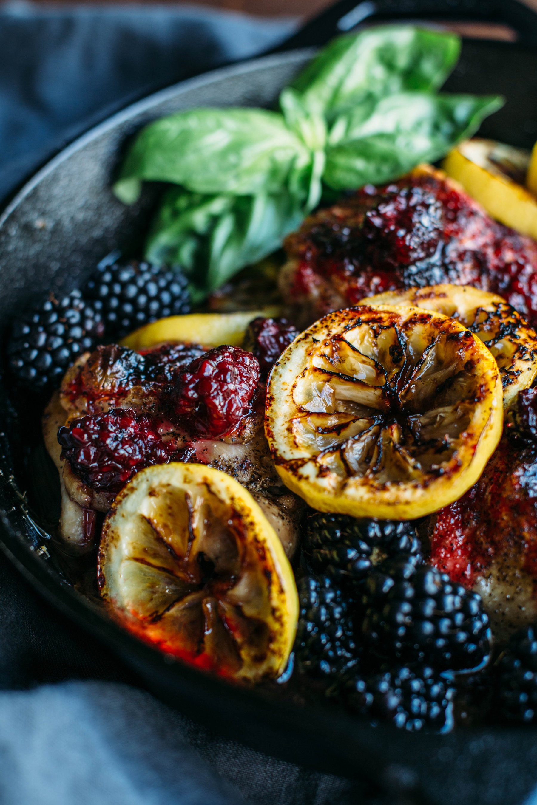 Blackberry & Lemon Glazed Chicken Thighs